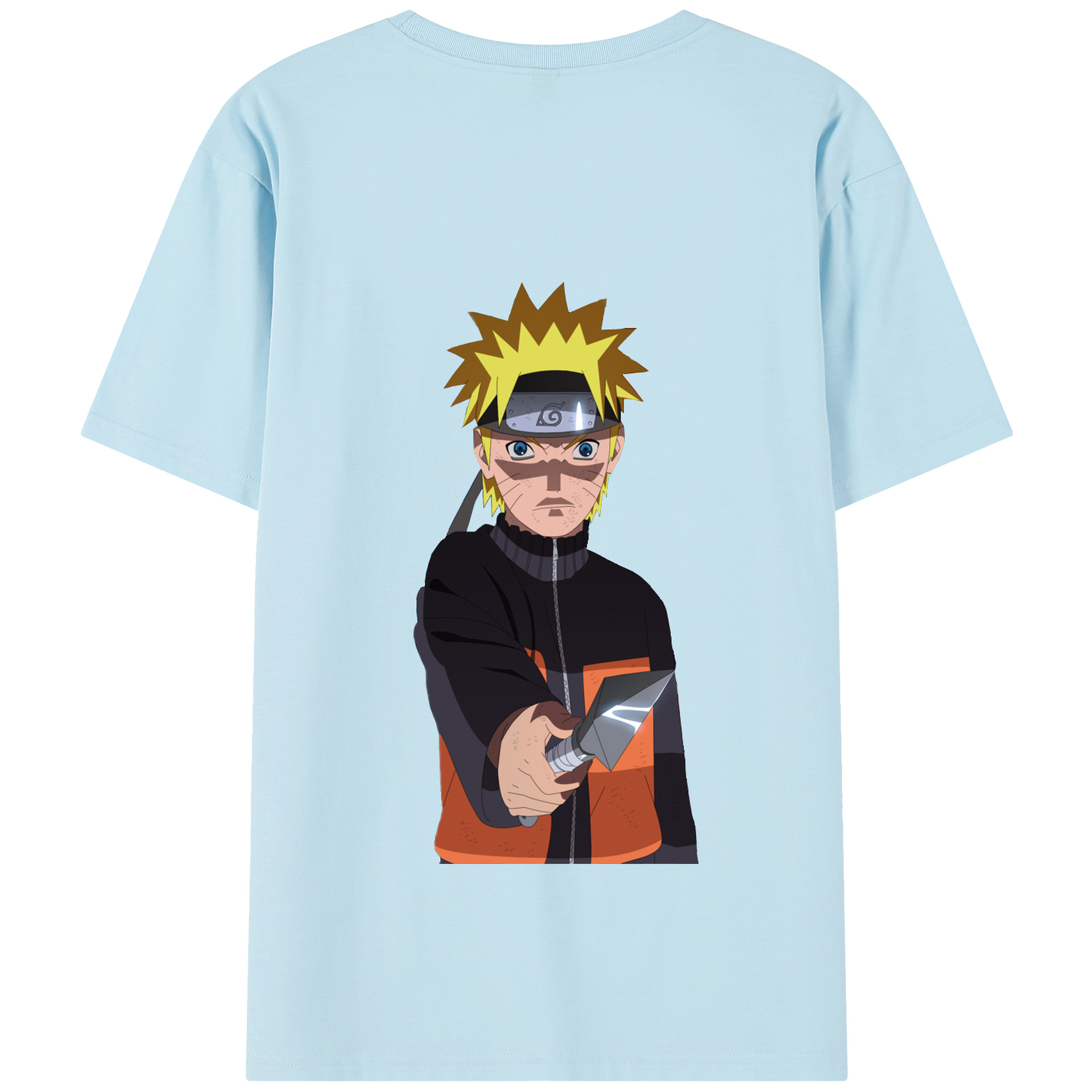 （画像用） NARUTO -ナルト- うずまき ナルト Uzumaki Naruto 綿100％半袖Tシャツ（背面プリント）